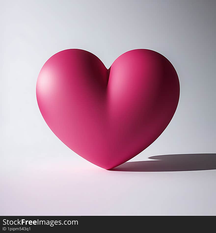 Pink 3D Heart Shape Design Minimalist Love Concept Image