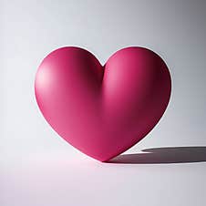 Pink 3D Heart Shape Design Minimalist Love Concept Image Royalty Free Stock Photos