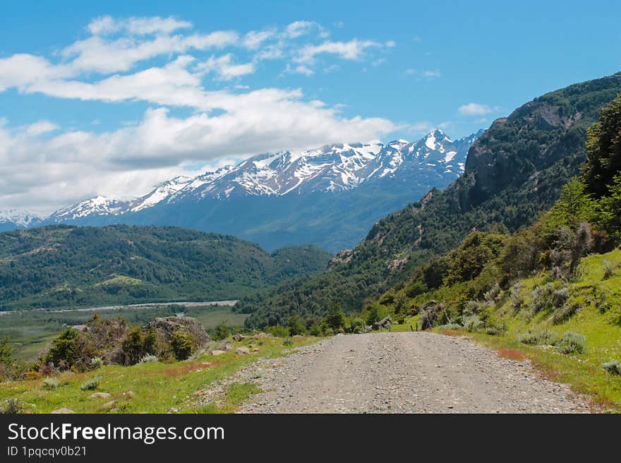 Patagonia mountains in Argentina and Chile South America landscape