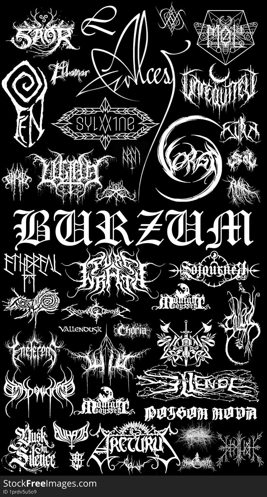 Post-black Metal bands logo collection