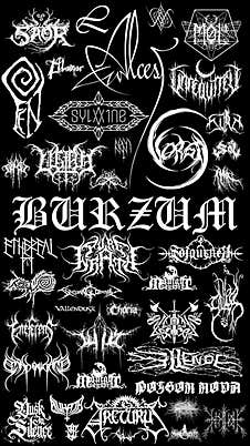 Post-black Metal Bands Logo Collection Stock Image