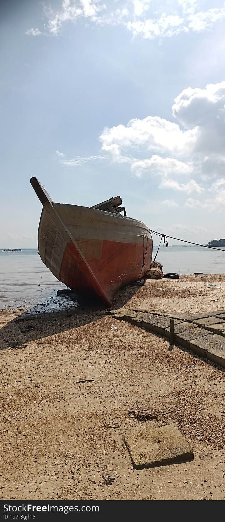 Fishing Boat at the Beach Batam Island Indonesia