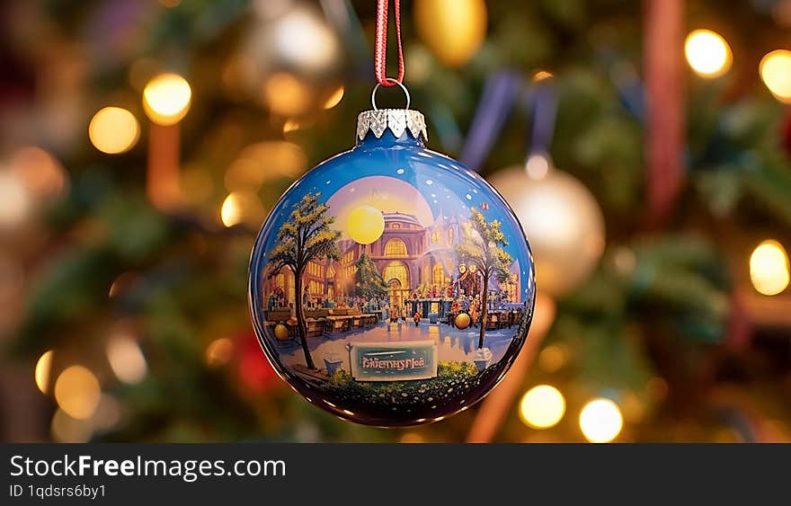 2025 Christmas Ornament on a Festive Tree