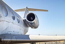 Abandoned Aircraft Showing Engine At Graveyard Stock Image