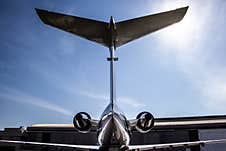 Aircraft From Behind At Hangar Royalty Free Stock Photo