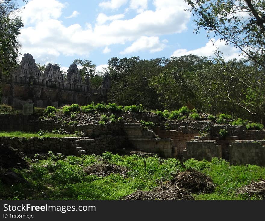 Ruins at Mayan site of Uxmal