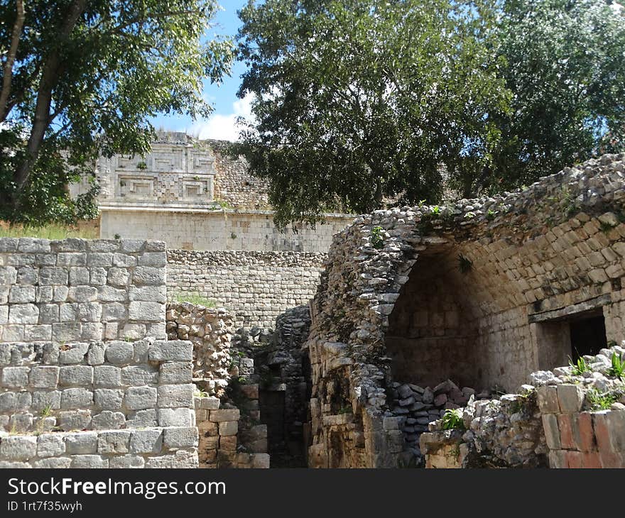 Ruins at Mayan site of Uxmal