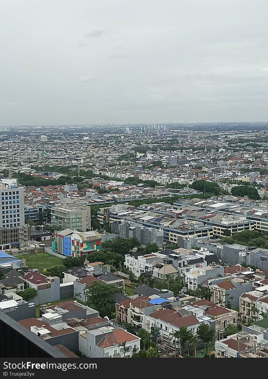 Morning view of a beautiful urban area with neat stretches of residential areas