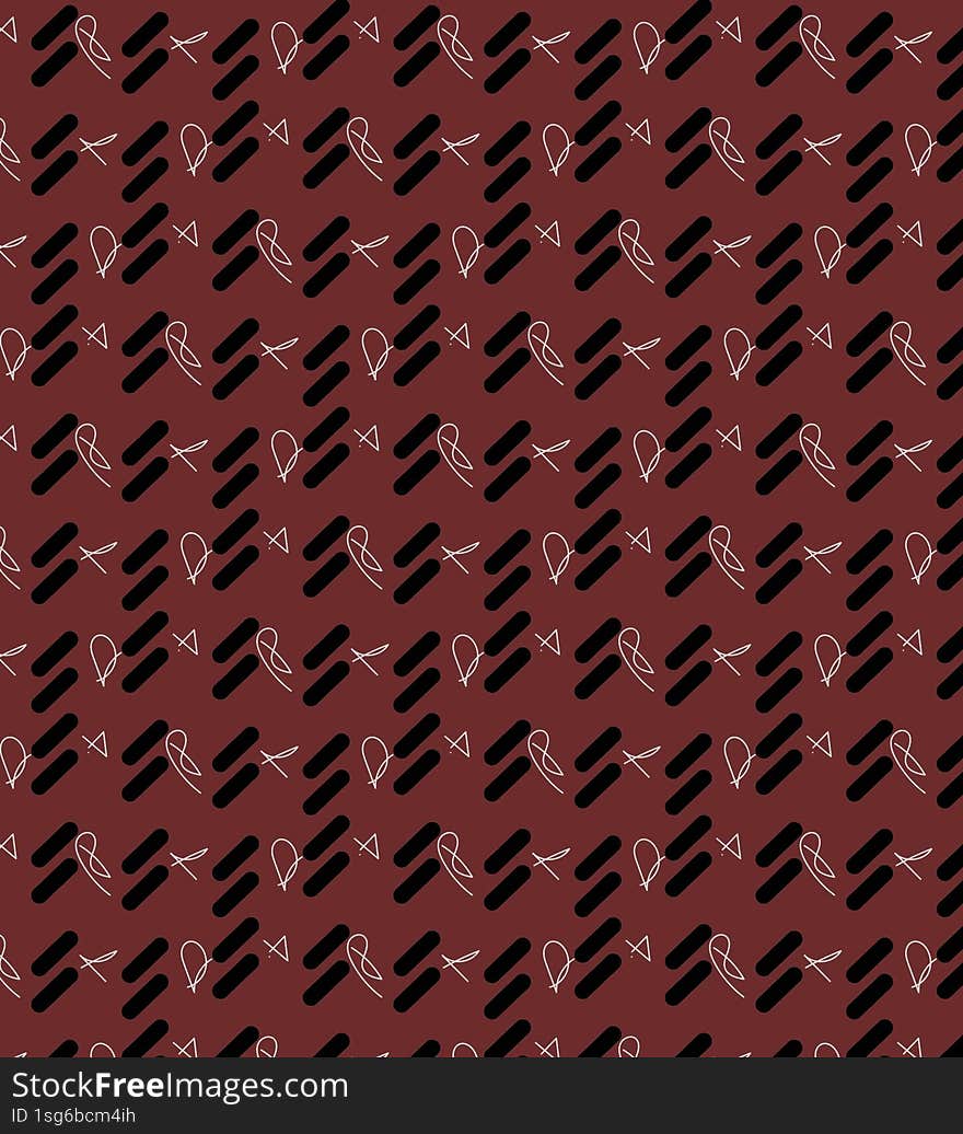 Enhance your designs with this striking pattern featuring abstract lines and elements on a deep red background. The unique combina