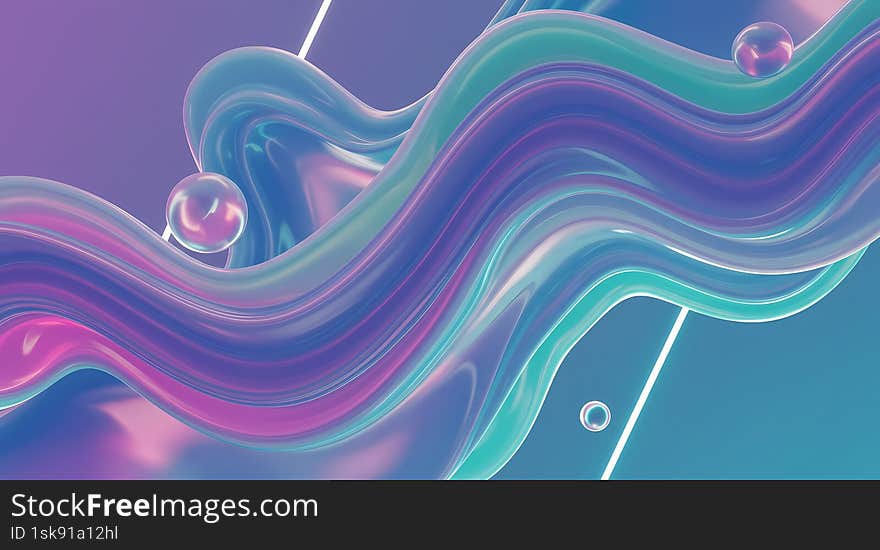 Abstract Background Waves Aqua Symmetry