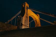 Bridge Arch, Night Street Wroclaw Poland Europe Royalty Free Stock Photo