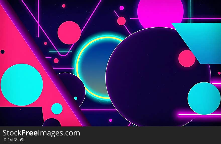 Retro futuristic neon light color background