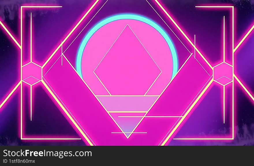 Retro futuristic neon light color background