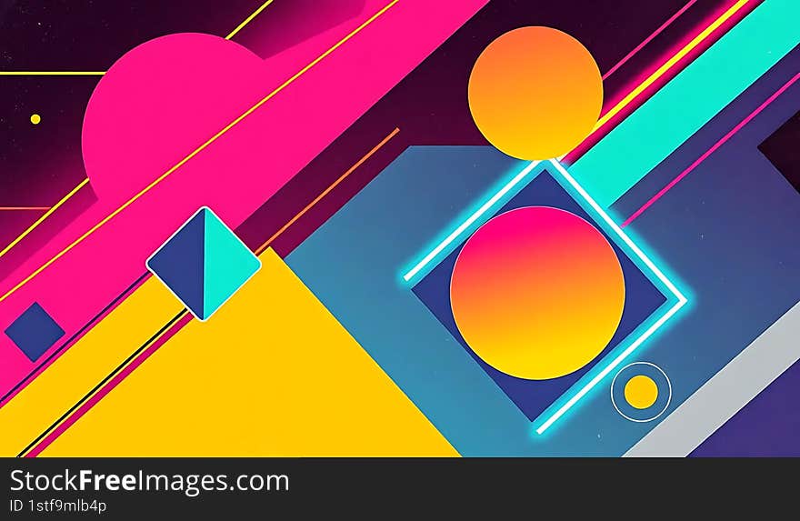 Retro futuristic neon light color background