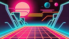 Retro Futuristic Neon Light Color Background Stock Photography