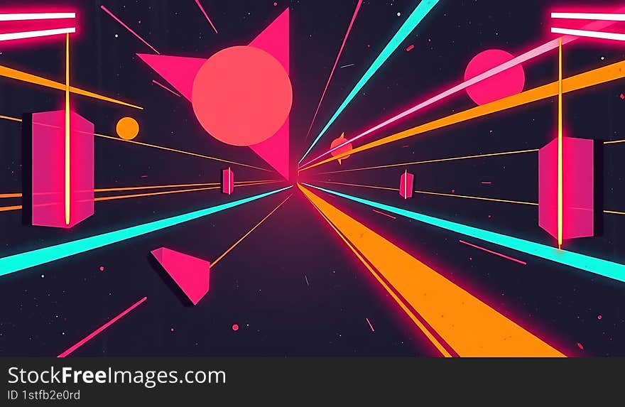 Retro futuristic neon light color background