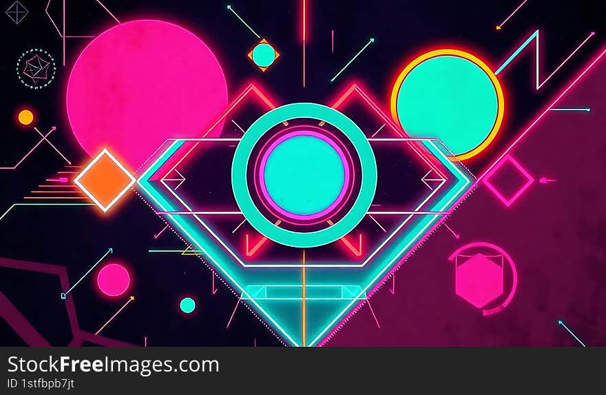 Retro futuristic neon light color background