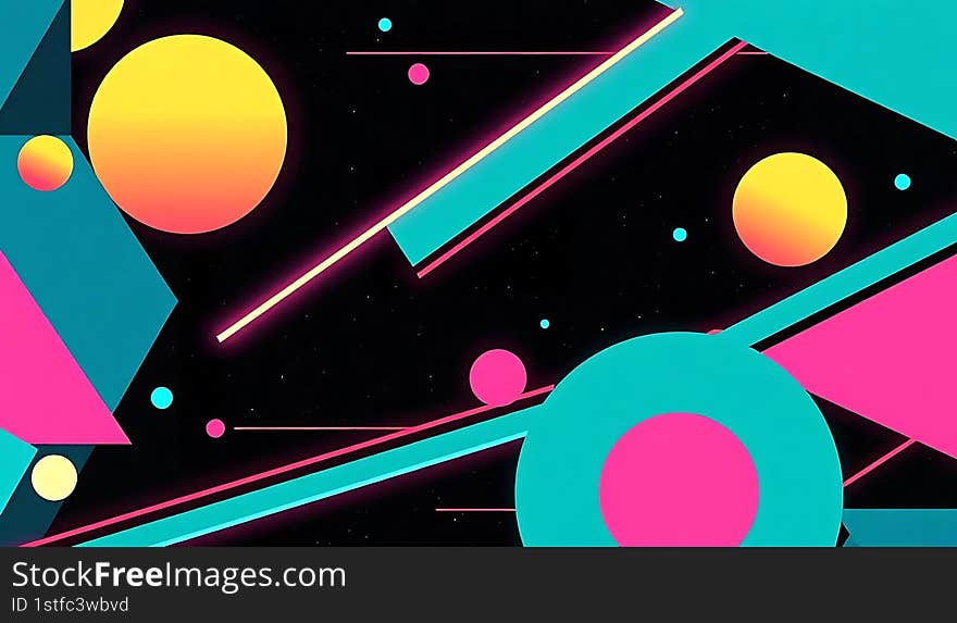 Retro futuristic neon light color background