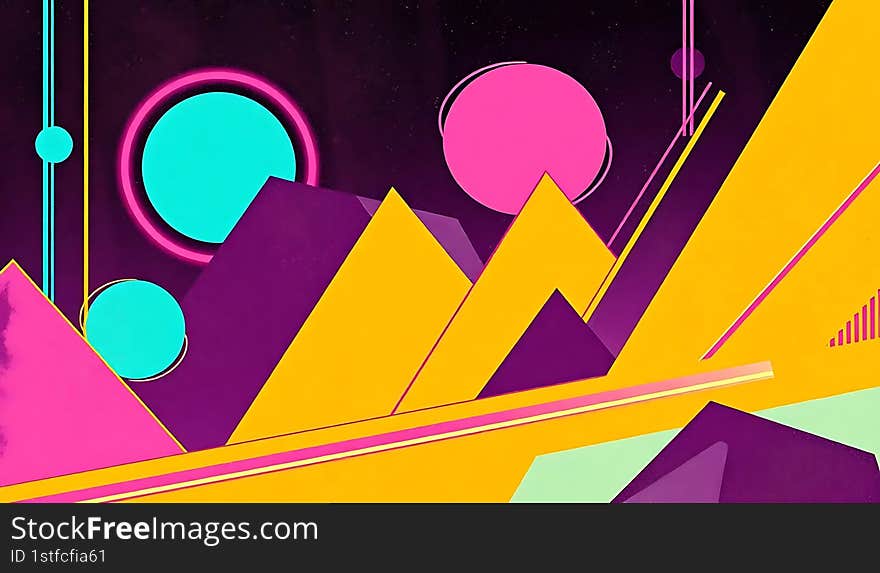Retro futuristic neon light color background