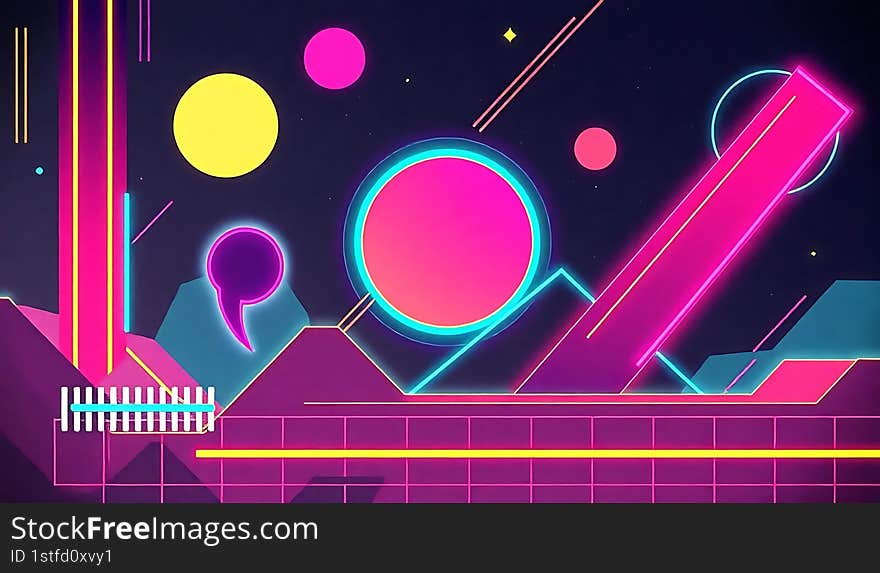 Retro futuristic neon light color background