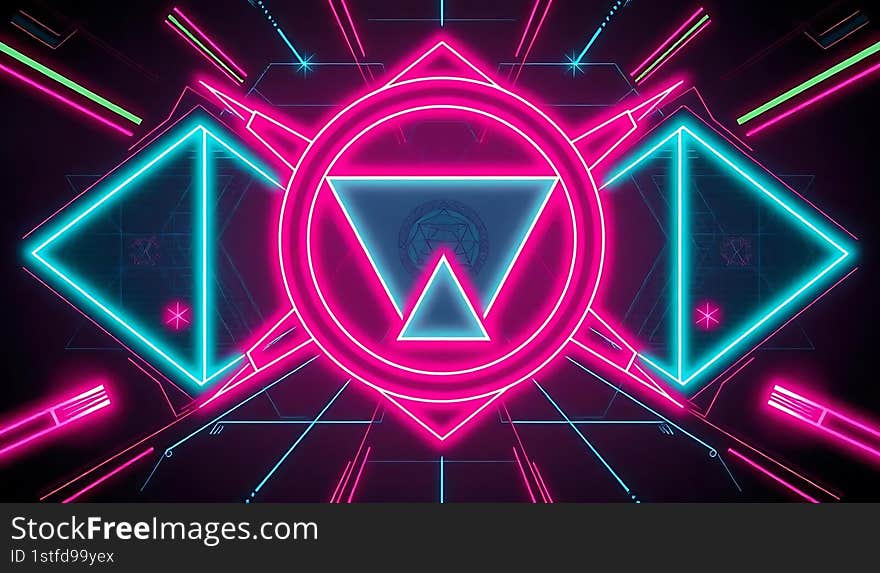 Retro futuristic neon light color background