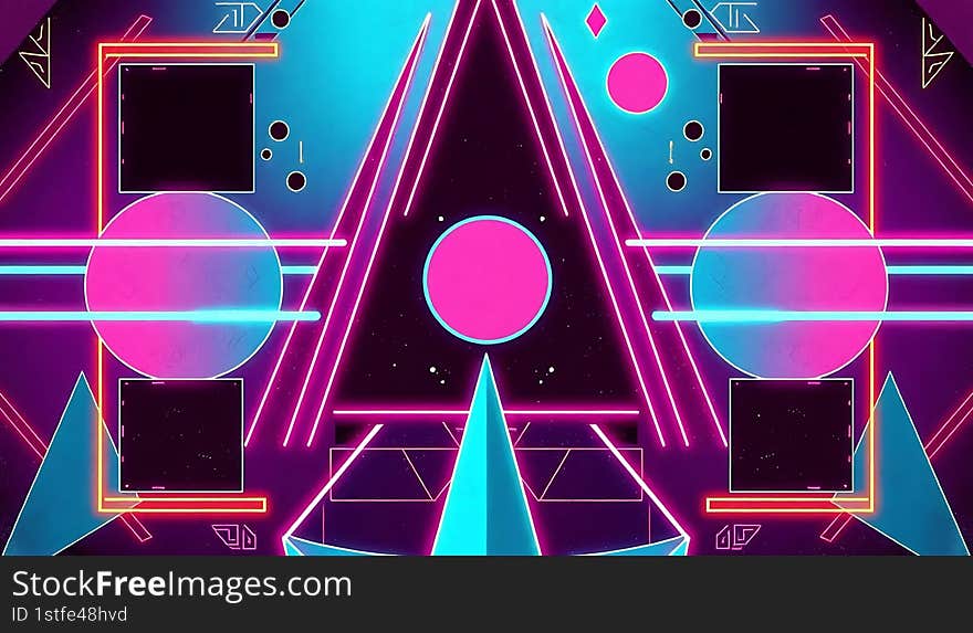 Retro futuristic neon light color background