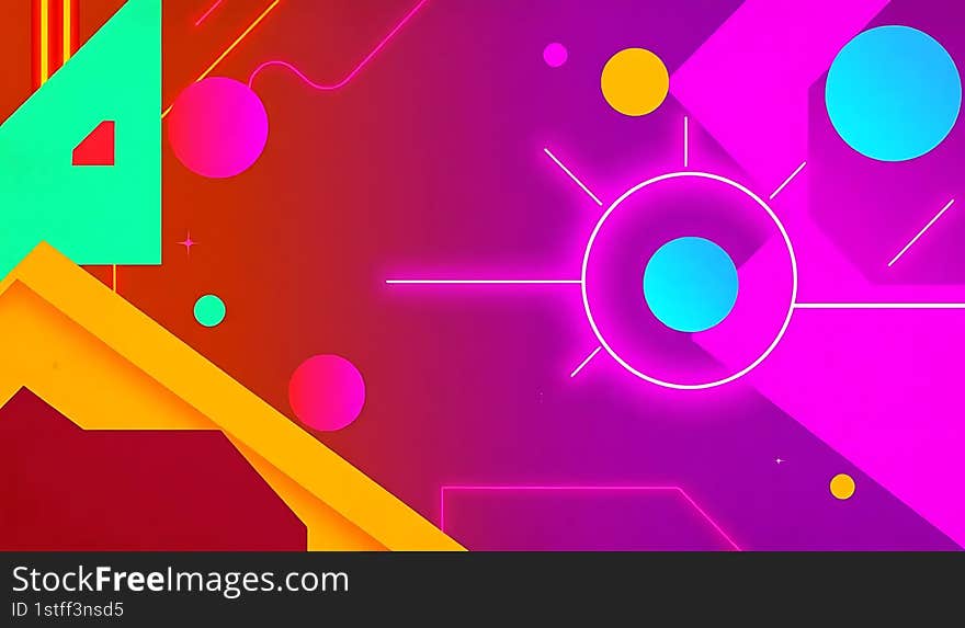 Retro futuristic neon light color background