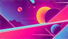 Neon Retro Futuristic Background Illustration Royalty Free Stock Photo