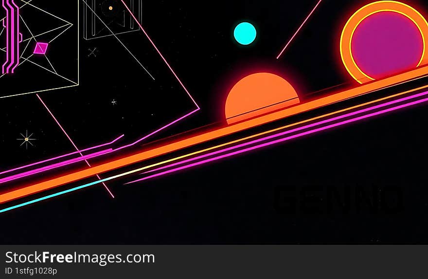 Retro futuristic neon light color background