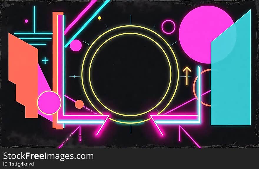 Retro futuristic neon light color background