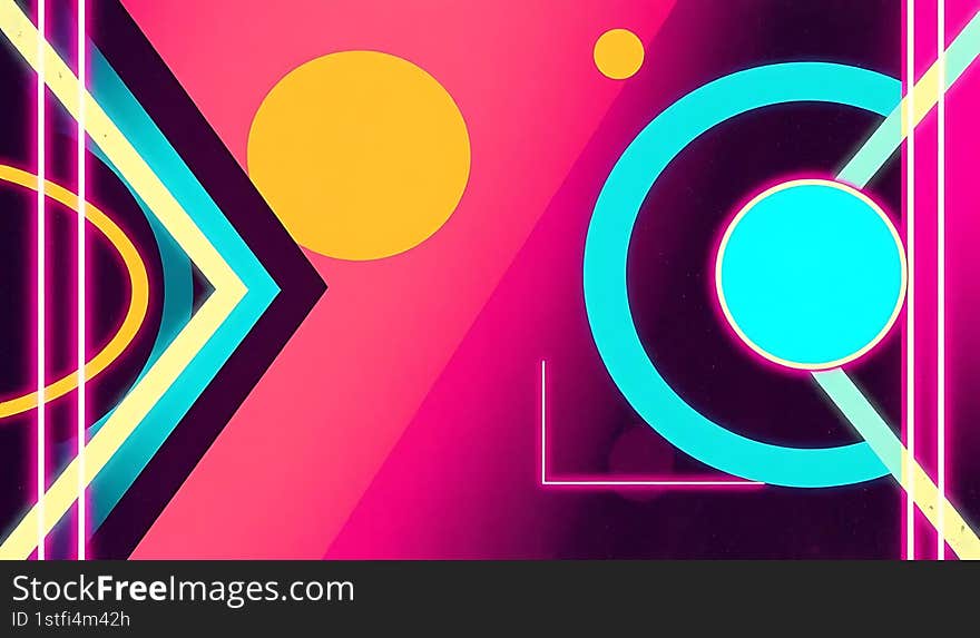 Neon Retro Futuristic Background Illustration