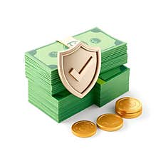 AI Generated 3D Stack Of Green Money With A Gold Band, Financial Wealth Concept Royalty Free Stock Photography