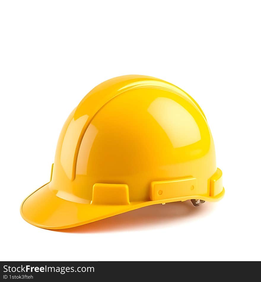 AI generated 3D yellow construction helmet, safety and engineering concept