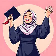 AI Generated Illustration Of A Joyful Graduate Throwing Cap, Celebrating Success Royalty Free Stock Photography