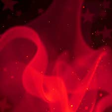 AI-Generated Abstract Red Smoke With Glowing Particles On A Dark Starry Background Stock Image