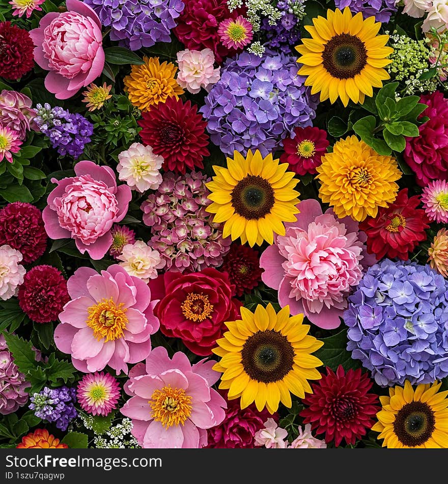 Variety of Flowers for background