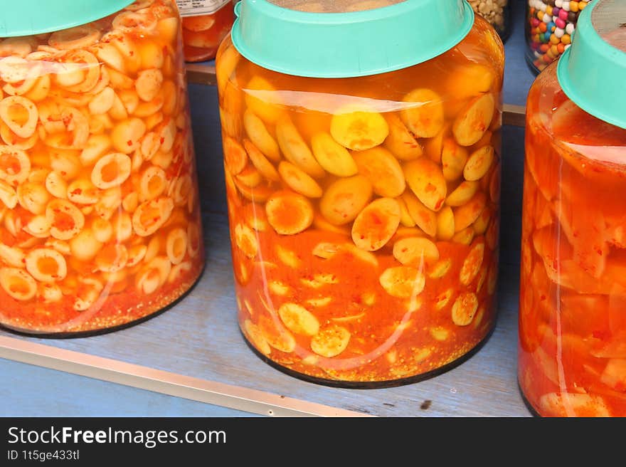 snake fruit in jars .its weet and fried