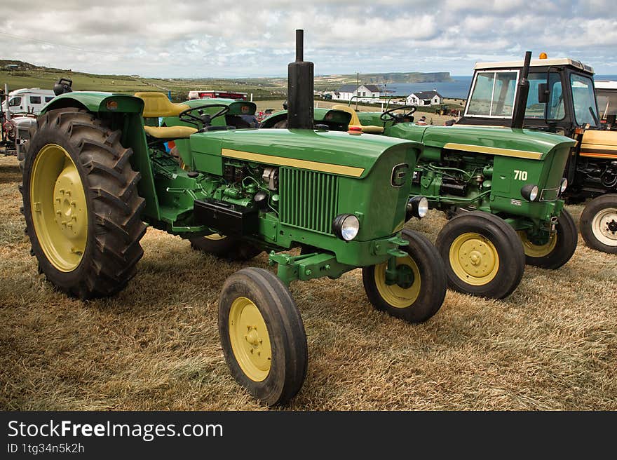 John Deere tractors on display