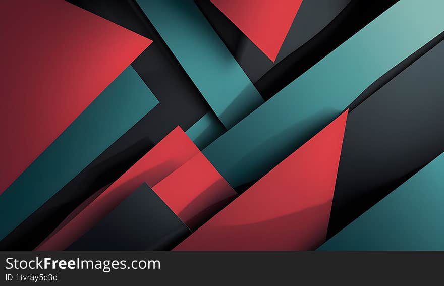 Abstract Geometric Layers: Red, Teal, and Dark Gray, Modern Polygonal Design: Overlapping Shapes Background, Dynamic Geometric Composition: Red, Teal, and Black, Abstract Triangle Pattern: Contemporary Color Blocks