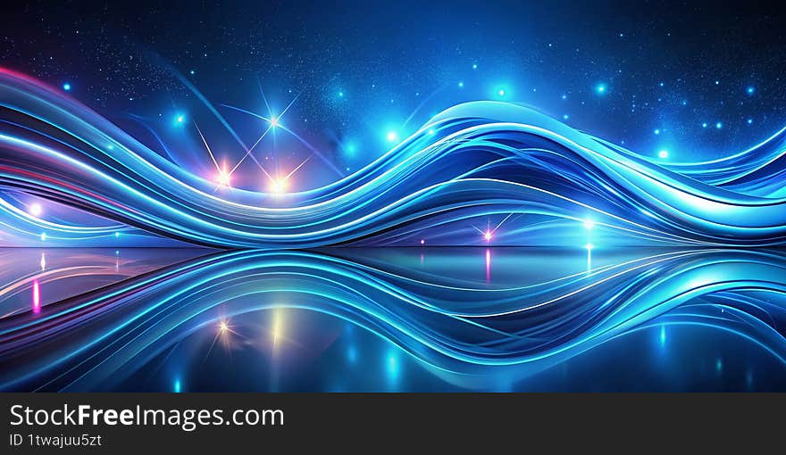Dynamic Blue Gradient Background Futuristic Light Waves for Modern Design Inspiration