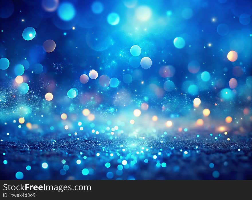 Mystical Blue Haze Background A Conceptual Image Featuring Abstract Defocused Blue Lights Perfect for Digital Art