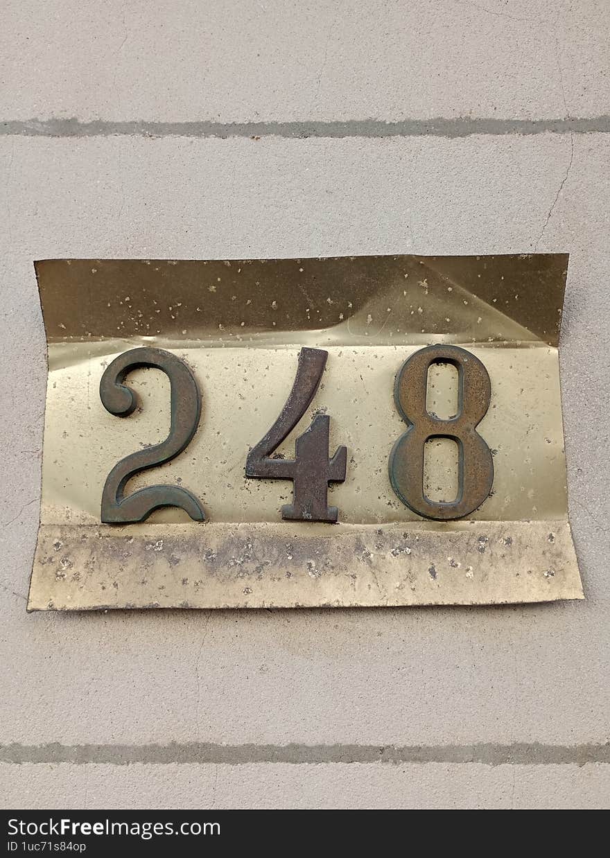 The house number with the numbers two hundred forty eight, or 248.