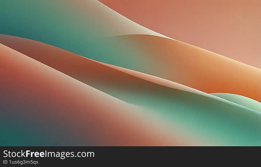Abstract Teal and Orange Gradient Waves Background Design