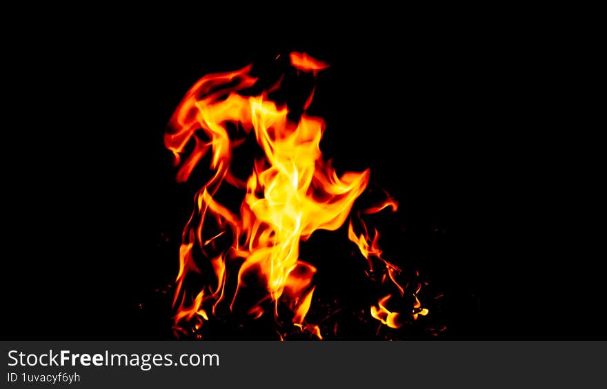 flaming flames on a black background