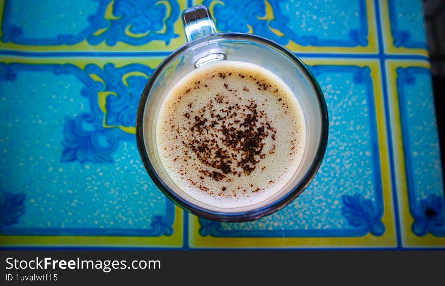 Cocoa Powder On Top Of Cappuccino