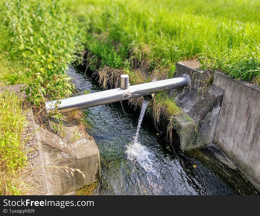 Water Irrigation in Japan Village