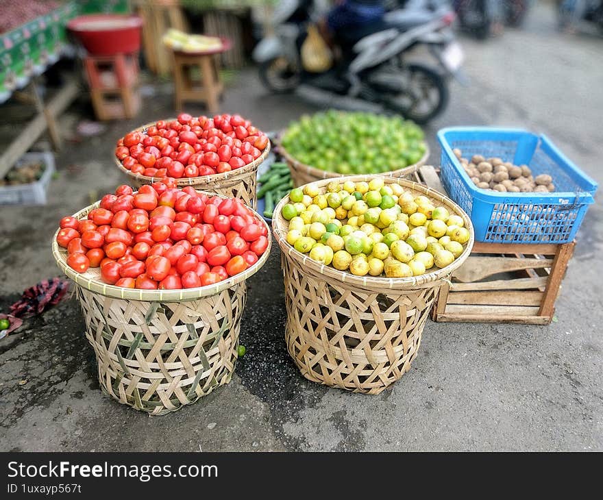 Fresh vegetables in street market