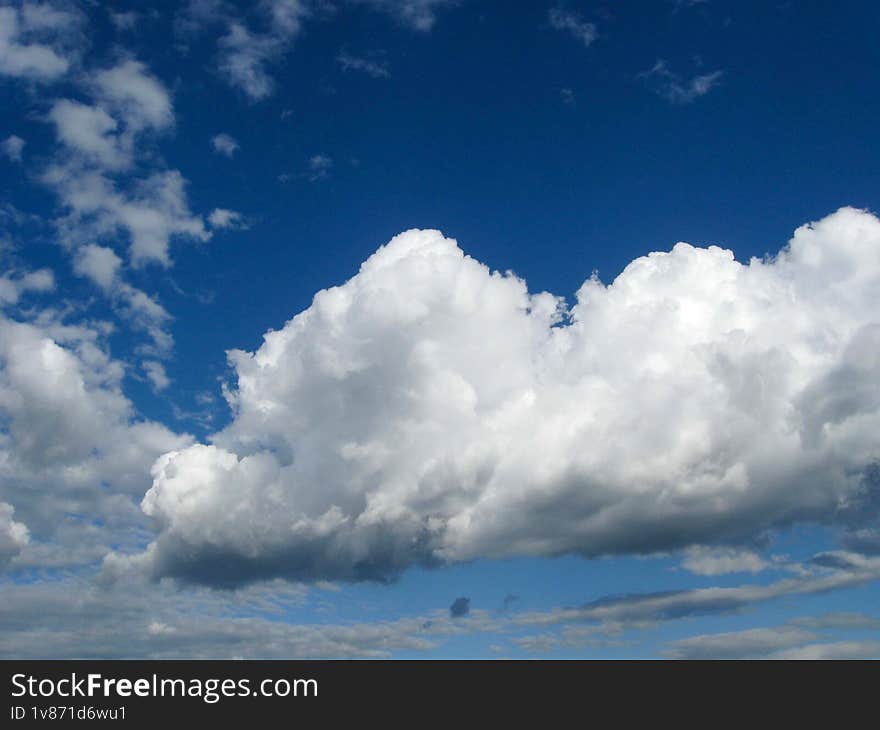 White clouds in the blue sky