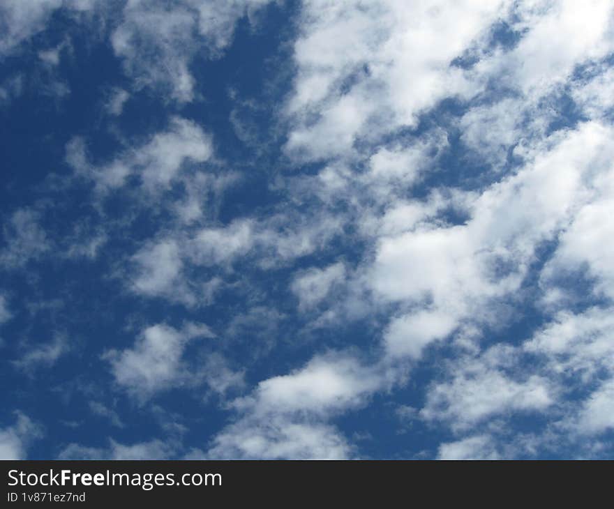 White clouds in the blue sky