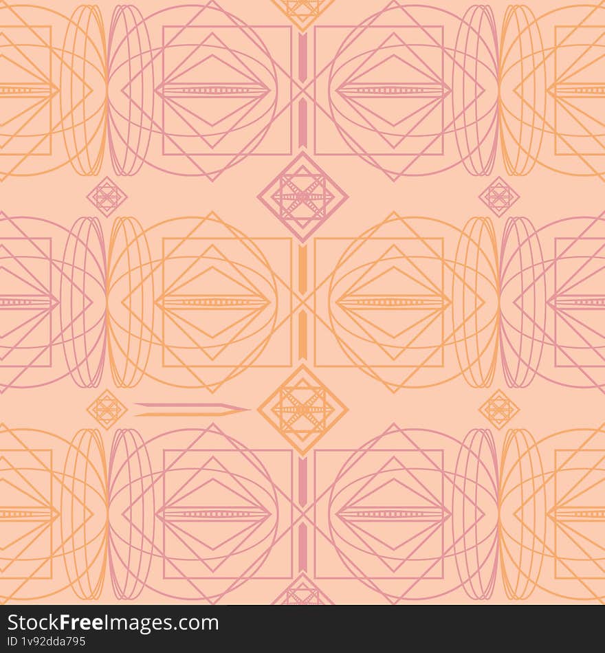 Geometric textile pattern peach color